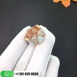 REF . 349788 DIVAS’ DREAM ring in 18 kt rose gold, set with mother-of-pearl elements and pavé diamonds.