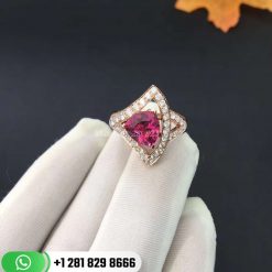 Bvlgari Divas' Dream Openwork Ring Pink Tourmaline and Set with Pavé Diamonds