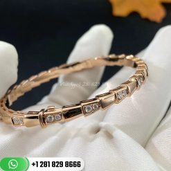 Bvlgari Serpenti 18k Rose Gold Bracelet Set with Demi Pavé Diamonds 355043
