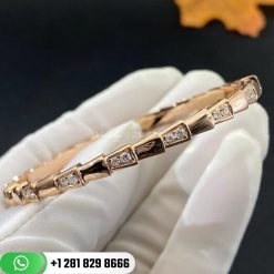 Bvlgari Serpenti 18k Rose Gold Bracelet Set with Demi Pavé Diamonds 355043