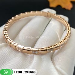 Bvlgari Serpenti 18k Rose Gold Bracelet Set with Demi Pavé Diamonds 355043