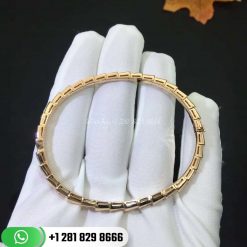 REF . 355043 Serpenti 18 kt rose gold bracelet set with demi pavé diamonds (0.98 ct). (height 4 mm)