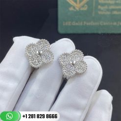 Van Cleef & Arpels Vintage Alhambra Earrings White Gold Diamond