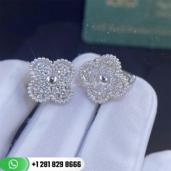 Van Cleef & Arpels Vintage Alhambra Earrings White Gold Diamond