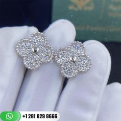 Van Cleef & Arpels Vintage Alhambra Earrings White Gold Diamond