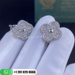 Van Cleef & Arpels Vintage Alhambra Earrings White Gold Diamond