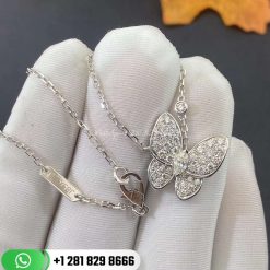 VCARO3M400 Two Butterfly pendant, white gold, round and marquise-cut diamonds; diamond quality DEF, IF to VVS.