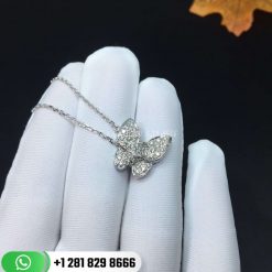 VCARO3M400 Two Butterfly pendant, white gold, round and marquise-cut diamonds; diamond quality DEF, IF to VVS.