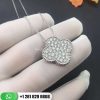 VCARN9MS00 Magic Alhambra pendant, white gold, round diamonds; diamond quality DEF, IF to VVS.