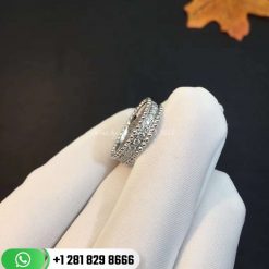 VCARP4E200 Perlée diamonds ring, 1 row, white gold, round diamonds; diamond quality DEF, IF to VVS