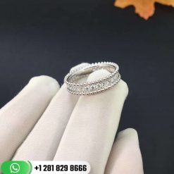 VCARP4E200 Perlée diamonds ring, 1 row, white gold, round diamonds; diamond quality DEF, IF to VVS
