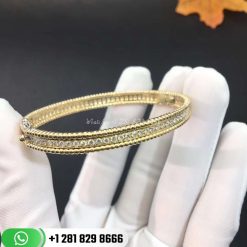 VCARP27B00 Perlée diamonds bracelet, 1 row, yellow gold, round diamonds, medium model; diamond quality DEF, IF to VVS.