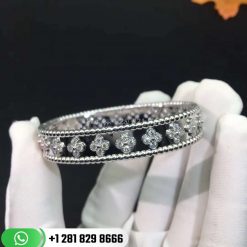 Van Cleef & Arpels Perlée Clovers Bracelet Medium Model White Gold Diamond
