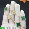 Van Cleef & Arpels Vintage Alhambra Bracelet 5 Motifs Diamond Malachite