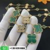 Van Cleef & Arpels Magic Alhambra Earrings 3 Motifs Yellow Gold Diamond Malachite