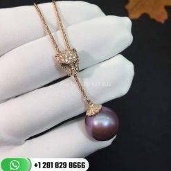 PanthÈre De Cartier Necklace Diamond and Pearl Pendant