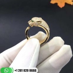 PanthÈre De Cartier Ring Yellow Gold Diamonds Emeralds Onyx -N4225000