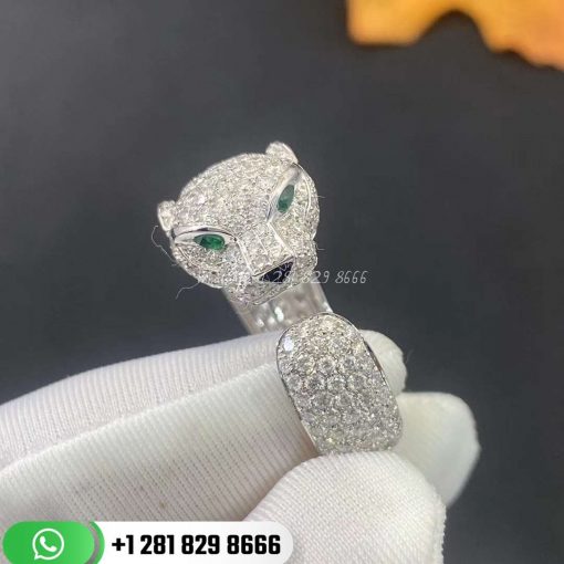 PanthÈre De Cartier Ring White Gold Diamonds Emeralds Onyx -N4225200