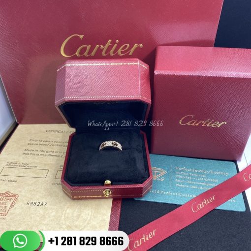 Cartie Love Wedding Band Diamond-paved Pink Gold 6mm - B4087600