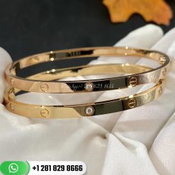 Cartier Love Bracelet Small Model 6 Diamonds Pink Gold - B6047617