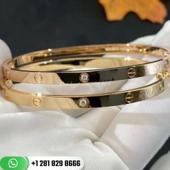 Cartier Love Bracelet Small Model 6 Diamonds Pink Gold - B6047617