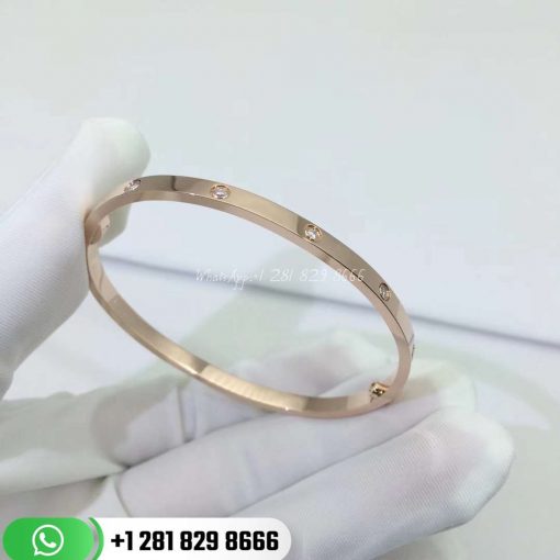 Cartier Love Bracelet, Small Model 10 Diamonds Pink Gold - B6047917