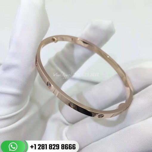 Cartier Love Bracelet, Small Model 10 Diamonds Pink Gold - B6047917