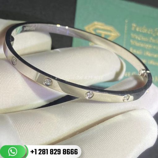 Cartier Love Bracelet Small Model 10 Diamonds White Gold -B6048017