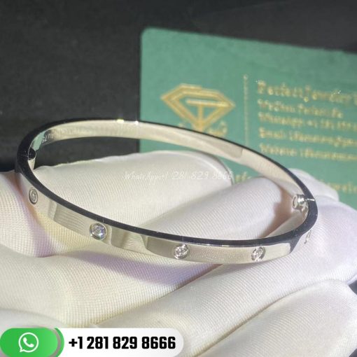 Cartier Love Bracelet Small Model 10 Diamonds White Gold -B6048017