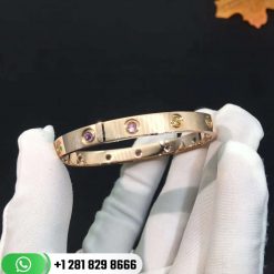 Cartier Love Bracelet Pink Gold Sapphires Garnets Amethysts -B6036517