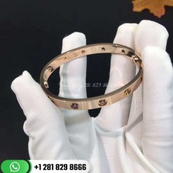 Cartier Love Bracelet Pink Gold Sapphires Garnets Amethysts -B6036517