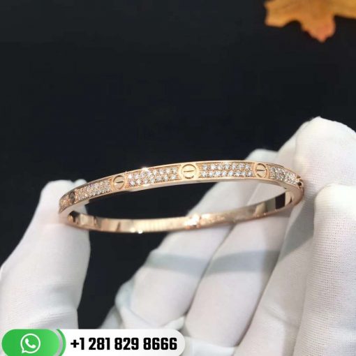 Cartier Love Bracelet Small Model PavÉ Pink Gold Diamonds -N6710717