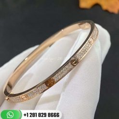 Cartier Love Bracelet Small Model PavÉ Pink Gold Diamonds -N6710717