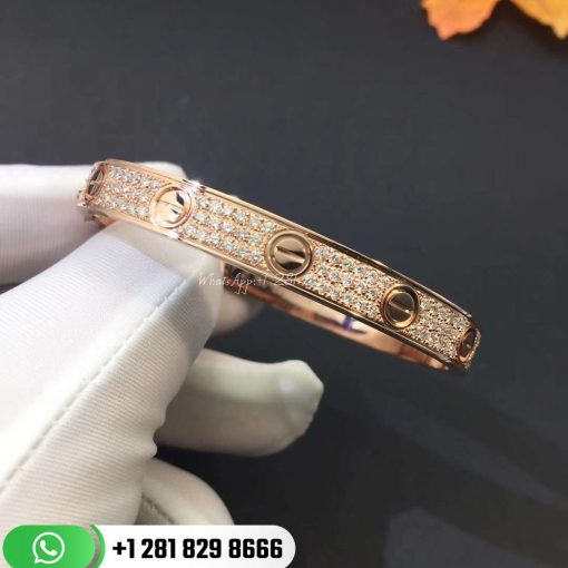 Cartier Love Bracelet Diamond-paved Pink Gold Diamonds -N6710817