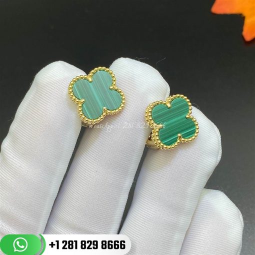 Van Cleef & Arpels Magic Alhambra Earrings Malachite 15MM- VCARO3MH00