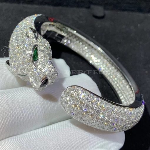 Cartier PanthÈre De Cartier Bracelet White Gold Emeralds Onyx Diamonds - H6007417
