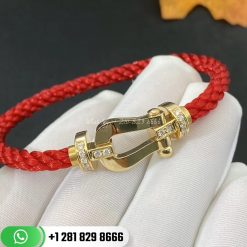 fred force 10 bracelet 18k yellow gold and diamonds large model 0b0073-6b1033