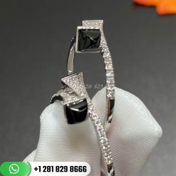 Marli Cleo Small Diamond Hoop Earrings Black Onyx Cleo-e12