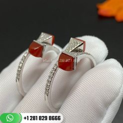 marli cleo small diamond hoop earrings red coral -cleo-e12