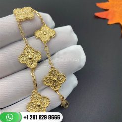 VCARO1IE00 Vintage Alhambra bracelet, 5 motifs, yellow gold.