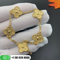 VCARO1IE00 Vintage Alhambra bracelet, 5 motifs, yellow gold.