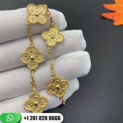 VCARO1IE00 Vintage Alhambra bracelet, 5 motifs, yellow gold.