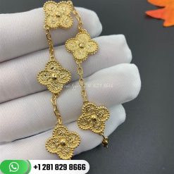VCARO1IE00 Vintage Alhambra bracelet, 5 motifs, yellow gold.