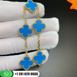 van cleef & arpels vintage alhambra bracelet 5 motifs turquoise-vcara42000