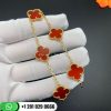 van cleef & arpels vintage alhambra bracelet 5 motifs carnelian