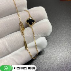VCARF68800 Sweet Alhambra bracelet, yellow gold, Black Onyx