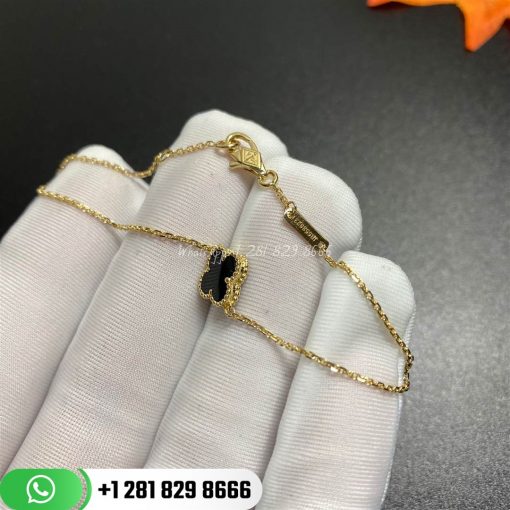 VCARF68800 Sweet Alhambra bracelet, yellow gold, Black Onyx