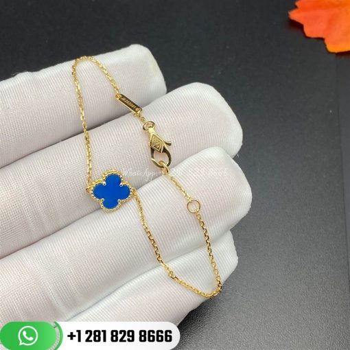 VCARF68800 Sweet Alhambra bracelet, yellow gold, Turquoise