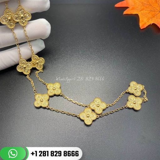 VCARO1ID00 Vintage Alhambra necklace, 10 motifs, yellow gold.