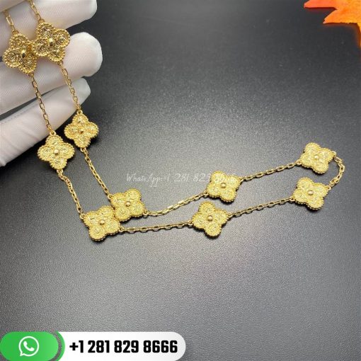 VCARO1ID00 Vintage Alhambra necklace, 10 motifs, yellow gold.